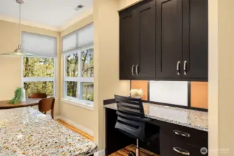 Built-in desk area for convenient home office!