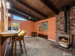 Family Room with Gas Stove