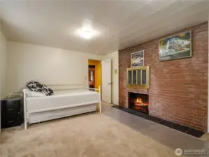 Additional Bedroom on Main Floor with Fireplace