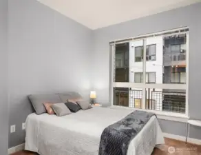 2nd bedroom overlooking quiet zen courtyard.