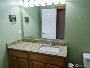 Granite counters in the main bathroom