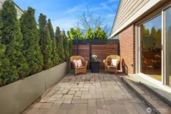 Outdoor patio space off of living area.
