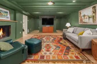 Recreation room in basement.