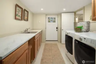 Mudroom in basement.
