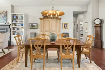 The Dining area is adjacent to the Kitchen and is open to the living room.