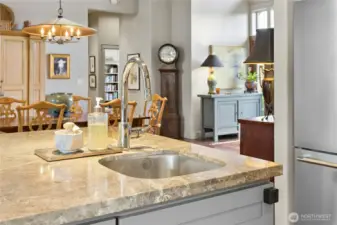 From the kitchen looking into the Dining area.