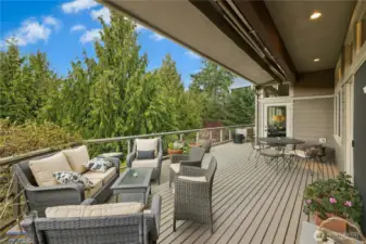 A large deck off of the back of the house is west facing.