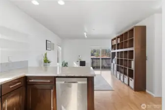 Your view from the kitchen to the living room