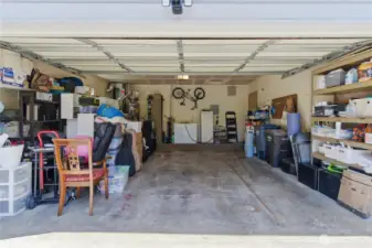 The two car garage has enough space for plenty of additional storage plus it come equipped with an EV charger for your electric vehicles!
