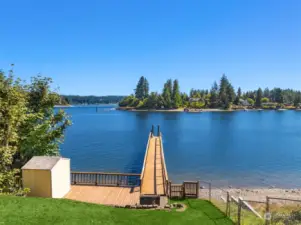 View of the dock from the patio.