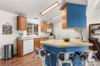 Kitchen lots of counter space.