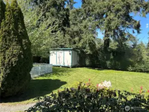 Beautiful Backyard With Shed/Workshop With Power! Mature Landscaping And Privacy! Enjoy your serenity in the peaceful backyard.
