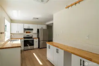 Kitchen seen from dining area