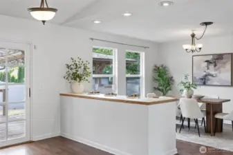 Current dining room could be made into a flex space while still having room for a dining room table.