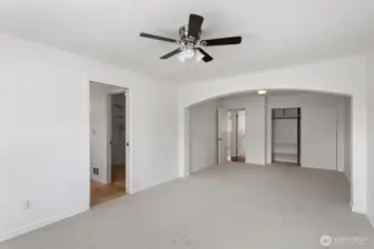 Primary Bedroom with all new paint and carpet.