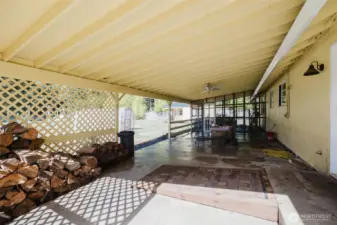 Beautiful covered Patio with screened enclosed area for enjoying the fresh outdoors. Bug Free.