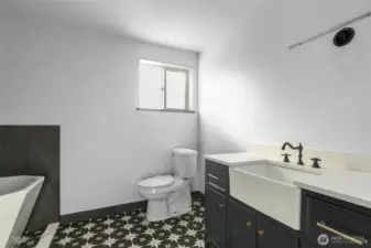 Spa style lower level full bathroom remodeled in 2023