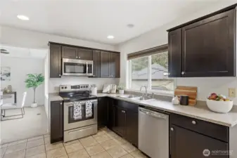 Kitchen and entrance to formal dining