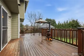 Back deck and slider entrance to family room