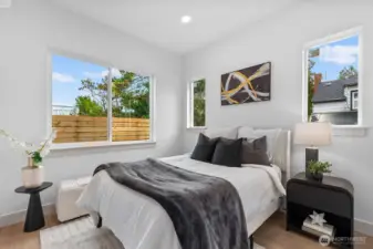 Lovely secondary bedroom with full bath just outside the door.