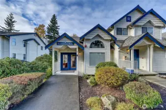 rec building a few steps away from patio