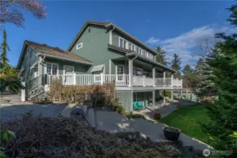 Upper decks and lower patio provide great outdoor living space.