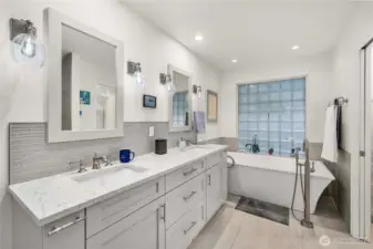 Newly remodeled primary bath.