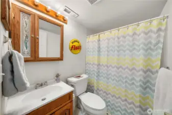 Lower level ADU completed with living room and kitchen, 1 bedroom and a full bath.