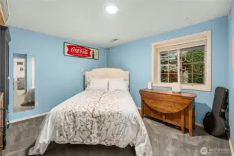 Lower level ADU completed with living room and kitchen, 1 bedroom and a full bath.