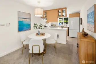 Bright, open dining area flows nicely into the kitchen.