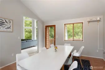 Dining Room with access to the back deck.