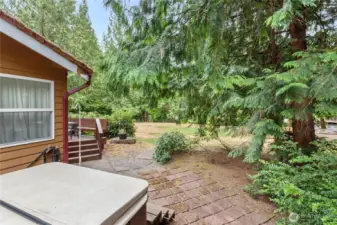 Backyard view from hot tub.