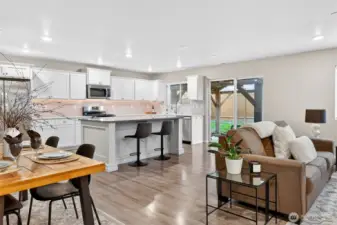 Open concept kitchen & dining