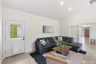 Additional room through french doors