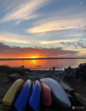 Sunsets every day - and Kayak right off your own sandy shore.