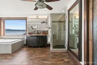 The home's spacious primary en suite bath.
