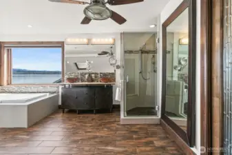 The home's spacious primary en suite bath.