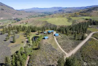 Aerial view shows the lovely setting with so many different vantage points to enjoy panoramic views!