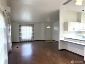 Large living and dining room combination. Place for a buffet.