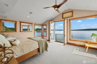 The owner’s suite features a Juliet balcony to soak in the sunrise views and fresh salt water air.
