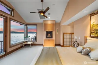 Tucked away for privacy, the owner’s suite is a peaceful retreat with water views, refined finishes, and a calm, coastal vibe. A perfect place to unwind, recharge, and take in the beauty just beyond the windows.