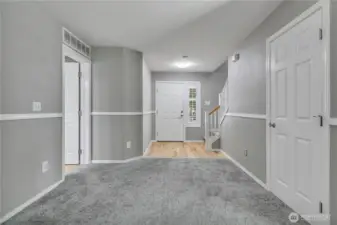 Elegant wainscoting adds timeless character to the great room.