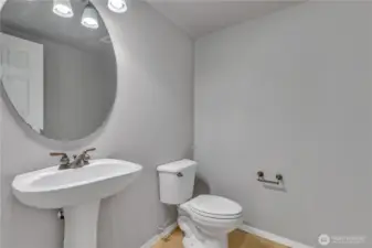 Stylish powder bath on the main floor.