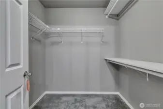 Walk-in closet for easy organization.