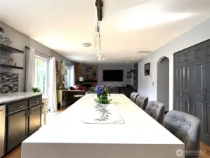stunning kitchen island looking to family room