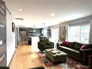 family room looking to kitchen