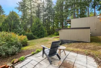 Formerly home of an old shed, this little spot on the east side of the property holds promise for an elevated patio area (Hot Tub?  Barrel Sauna?)  Just to our right is a very nice, brand new shed, which you'll have to come see in person because we're only allowed so many photos :)