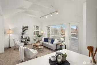 Convenient pass through from the kitchen for ease of serving and conversation