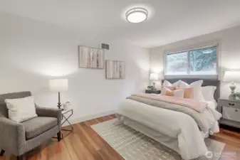 The Primary bedroom is large enough to include a sitting area - a rare find!