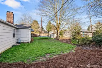 Fenced back yard - great for play or 4 legged friends